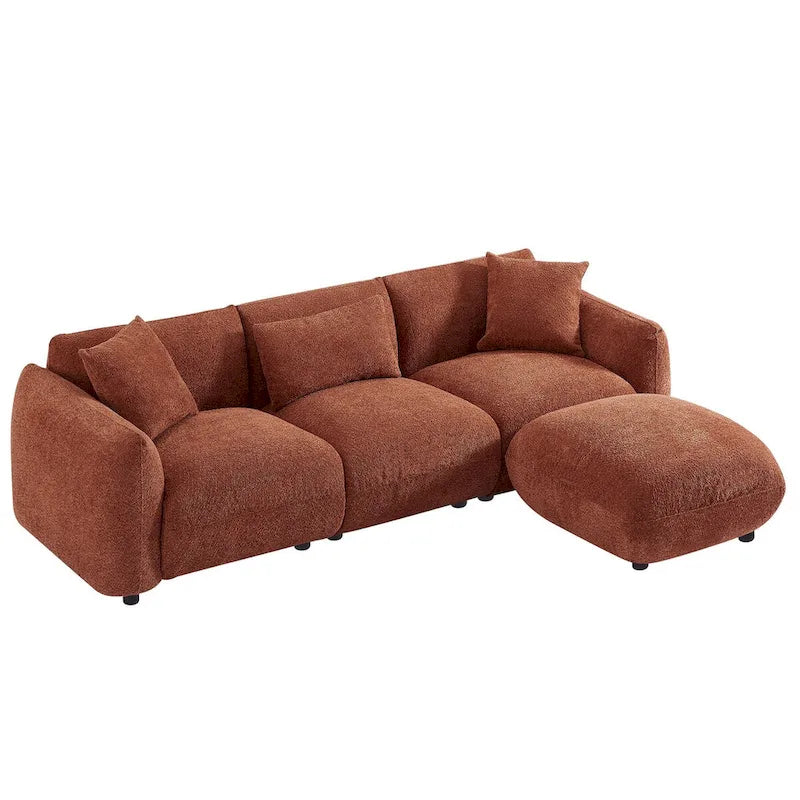 Polster-Ecksofa mit Ottomane