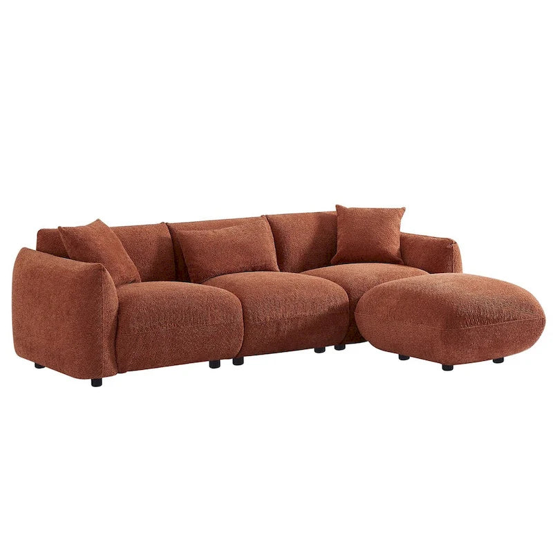 Polster-Ecksofa mit Ottomane