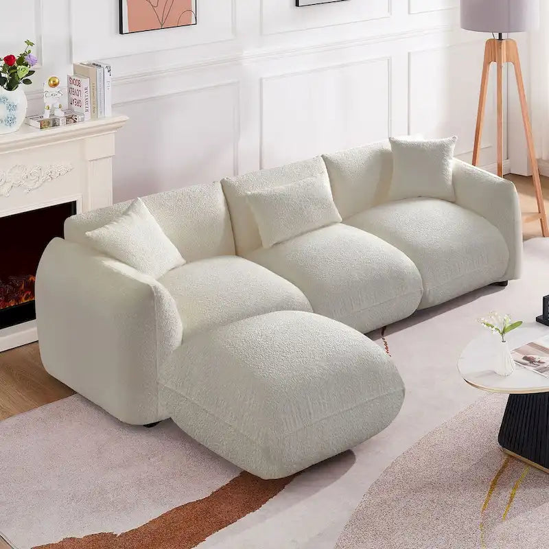 Polster-Ecksofa mit Ottomane