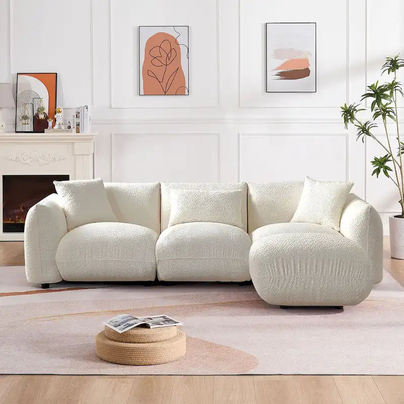 Polster-Ecksofa mit Ottomane