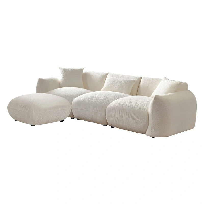 Polster-Ecksofa mit Ottomane