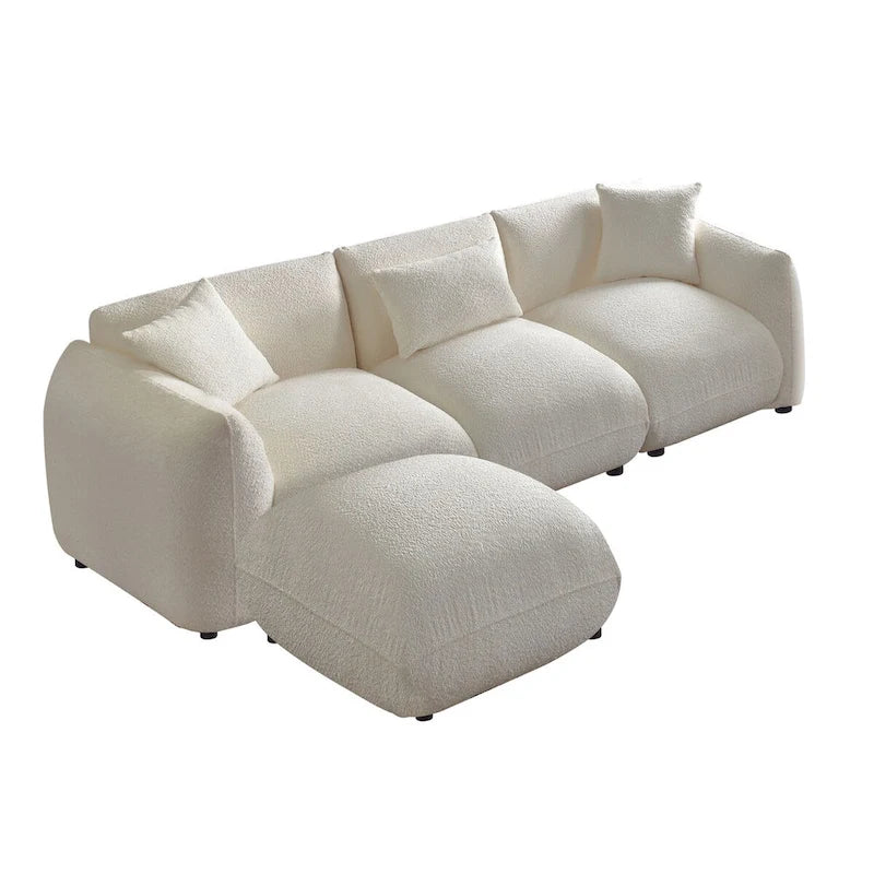 Polster-Ecksofa mit Ottomane
