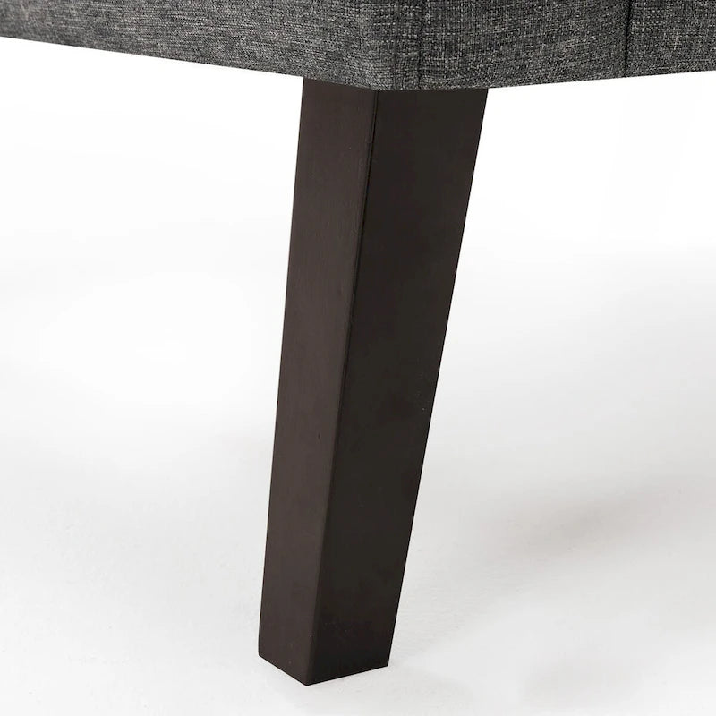 Mid-Century Modern Akzentstuhl-Set mit Leinenbezug und Knopfheftung, 2er-Set