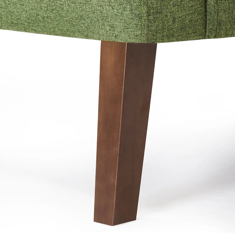 Mid-Century Modern Akzentstuhl-Set mit Leinenbezug und Knopfheftung, 2er-Set