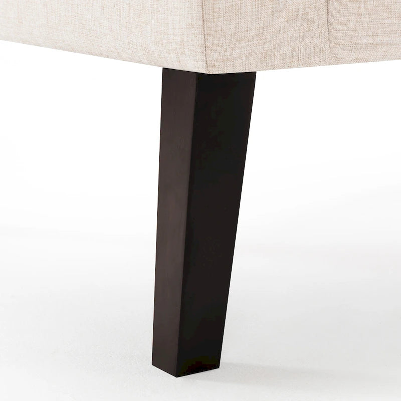 Mid-Century Modern Akzentstuhl-Set mit Leinenbezug und Knopfheftung, 2er-Set