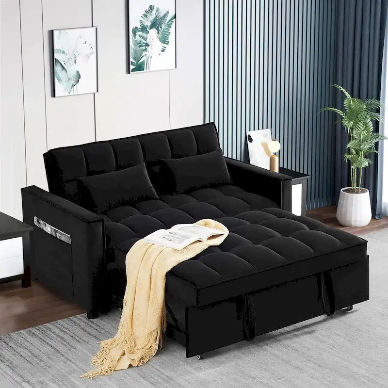 Samt-Schlafsofa-Loveseat mit Seitenfach