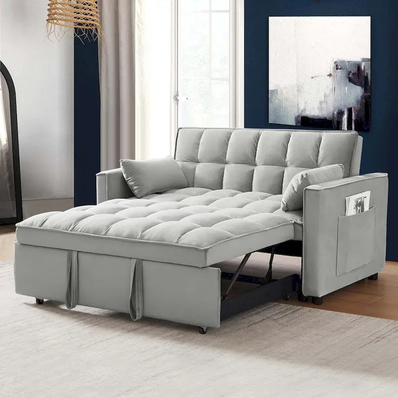 Samt-Schlafsofa-Loveseat mit Seitenfach