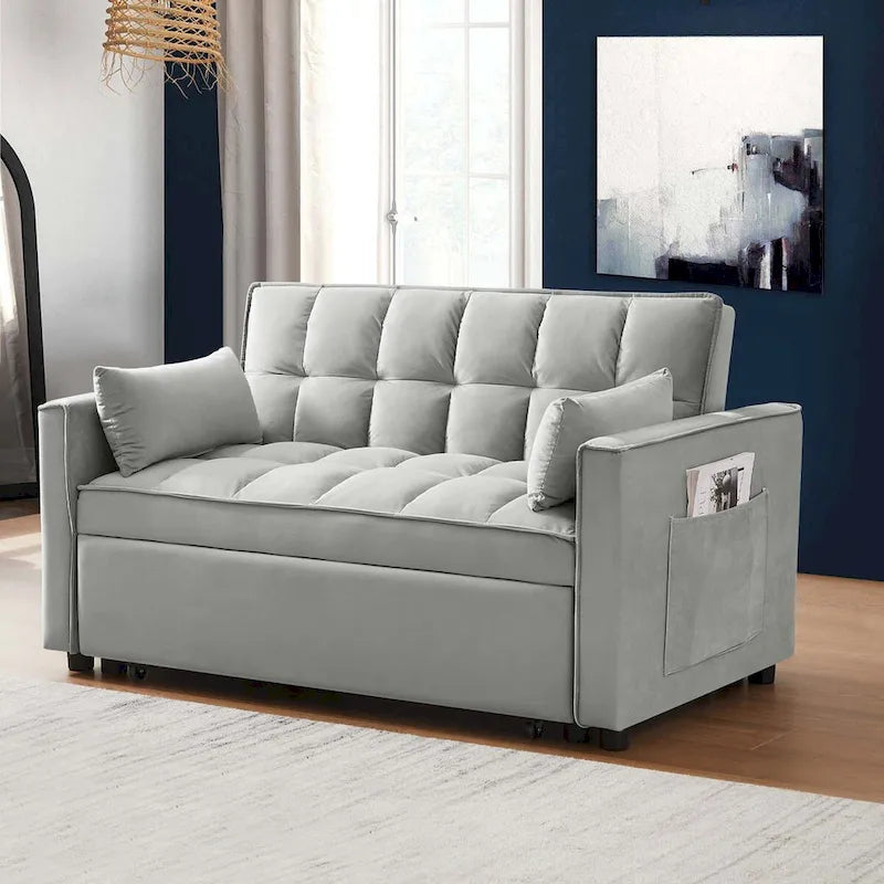 Samt-Schlafsofa-Loveseat mit Seitenfach