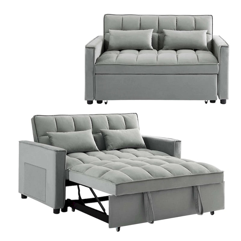 Samt-Schlafsofa-Loveseat mit Seitenfach