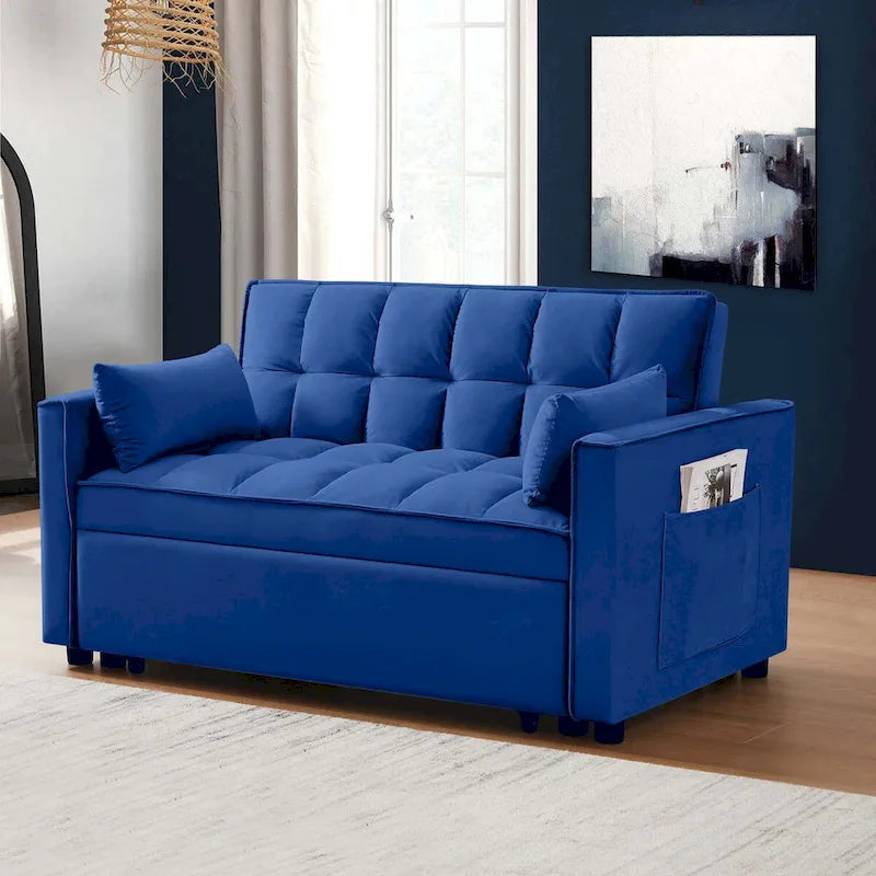 Samt-Schlafsofa-Loveseat mit Seitenfach