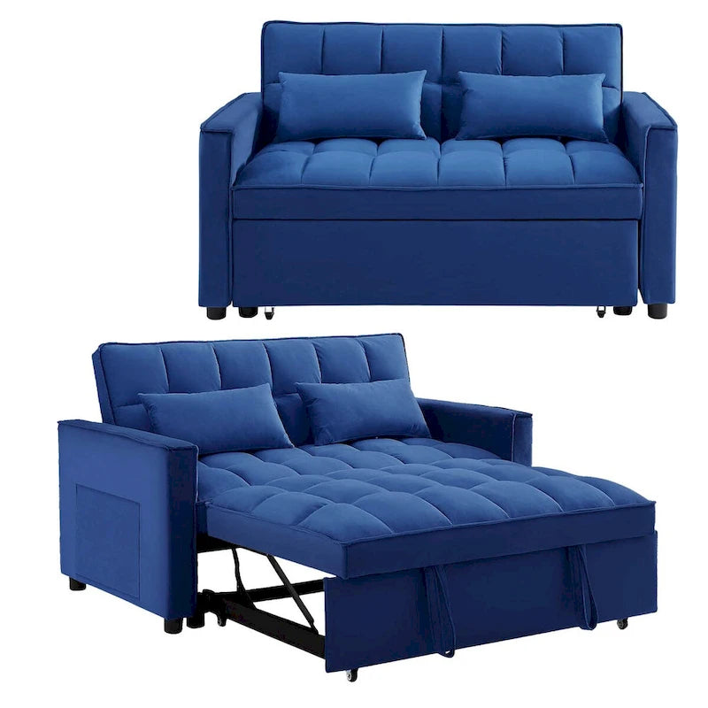 Samt-Schlafsofa-Loveseat mit Seitenfach