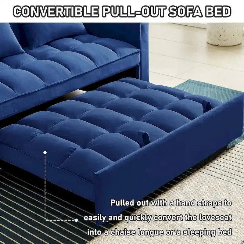 Samt-Schlafsofa-Loveseat mit Seitenfach