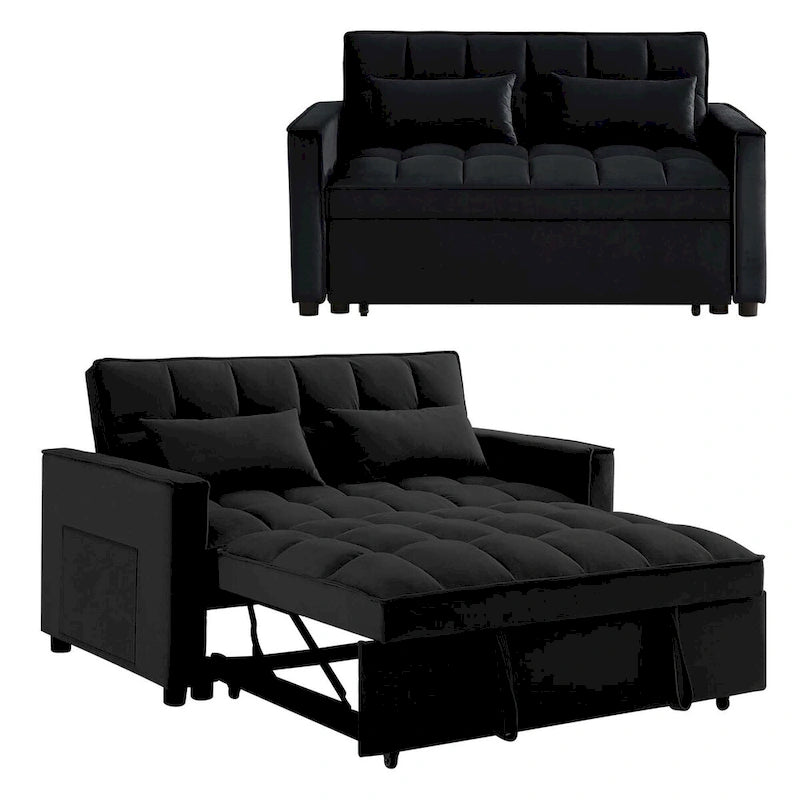 Samt-Schlafsofa-Loveseat mit Seitenfach