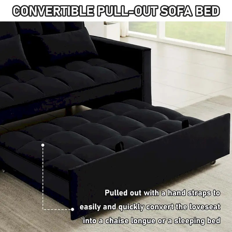 Samt-Schlafsofa-Loveseat mit Seitenfach