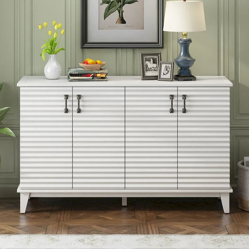 Modernes Sideboard mit 4 Türen, großem Stauraum, verstellbaren Einlegeböden und Metallgriffen