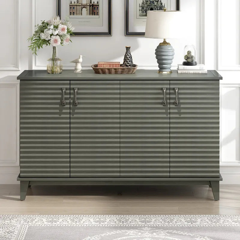 Modernes Sideboard mit 4 Türen, großem Stauraum, verstellbaren Einlegeböden und Metallgriffen