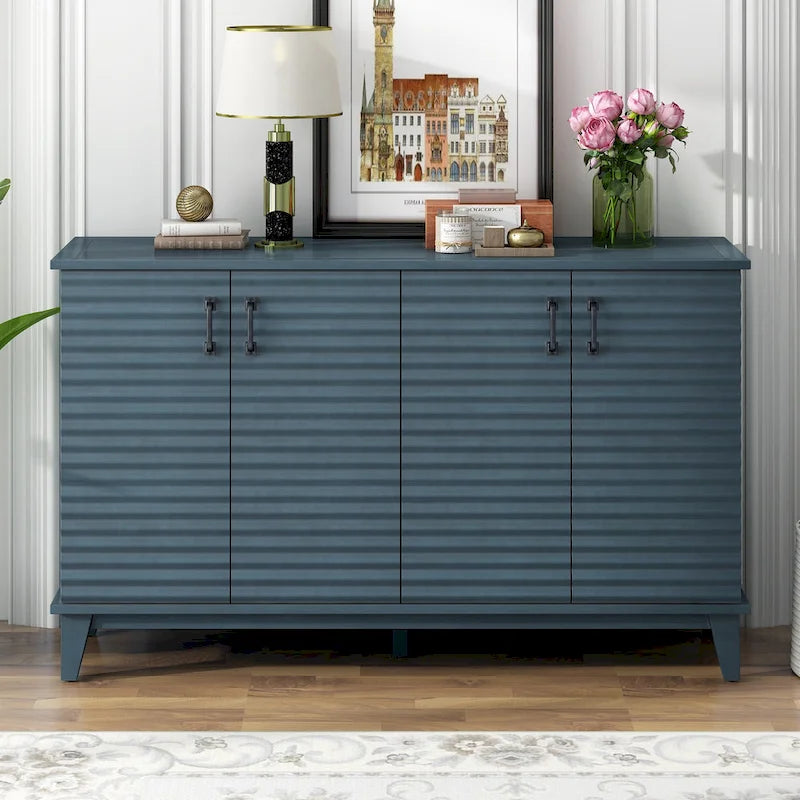 Modernes Sideboard mit 4 Türen, großem Stauraum, verstellbaren Einlegeböden und Metallgriffen