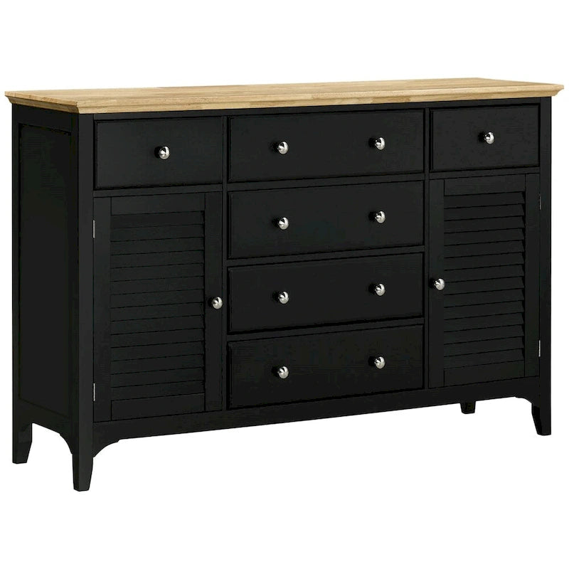 Holz-Sideboard-Buffet-Schrank mit Schubladen und verstellbaren Einlegeböden