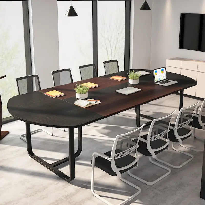 6FT Ovaler Konferenztisch, gebogene Besprechungstische für das Büro