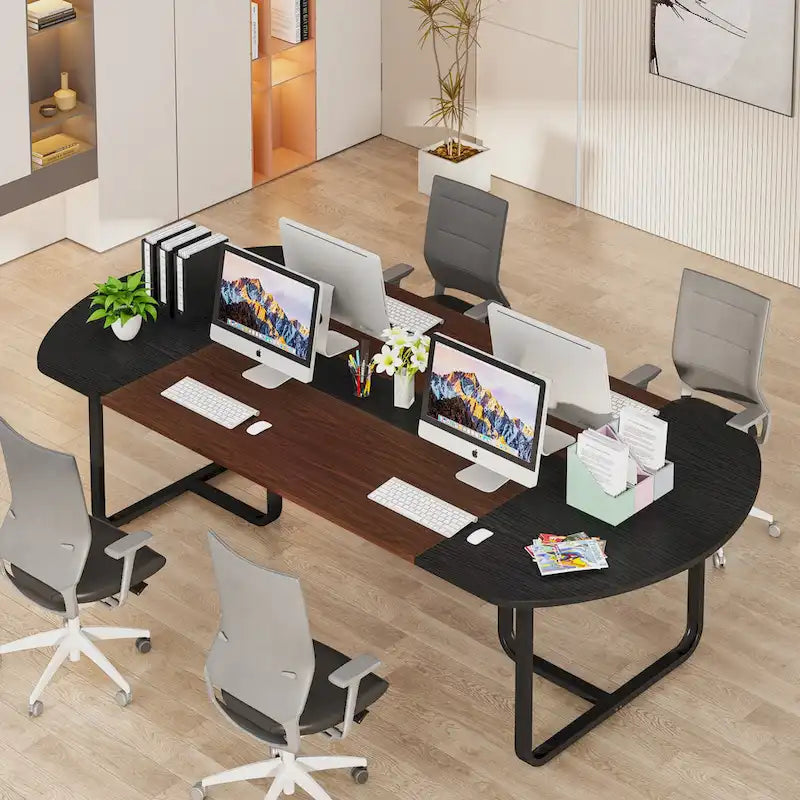6FT Ovaler Konferenztisch, gebogene Besprechungstische für das Büro