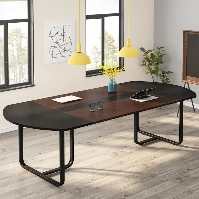 6FT Ovaler Konferenztisch, gebogene Besprechungstische für das Büro